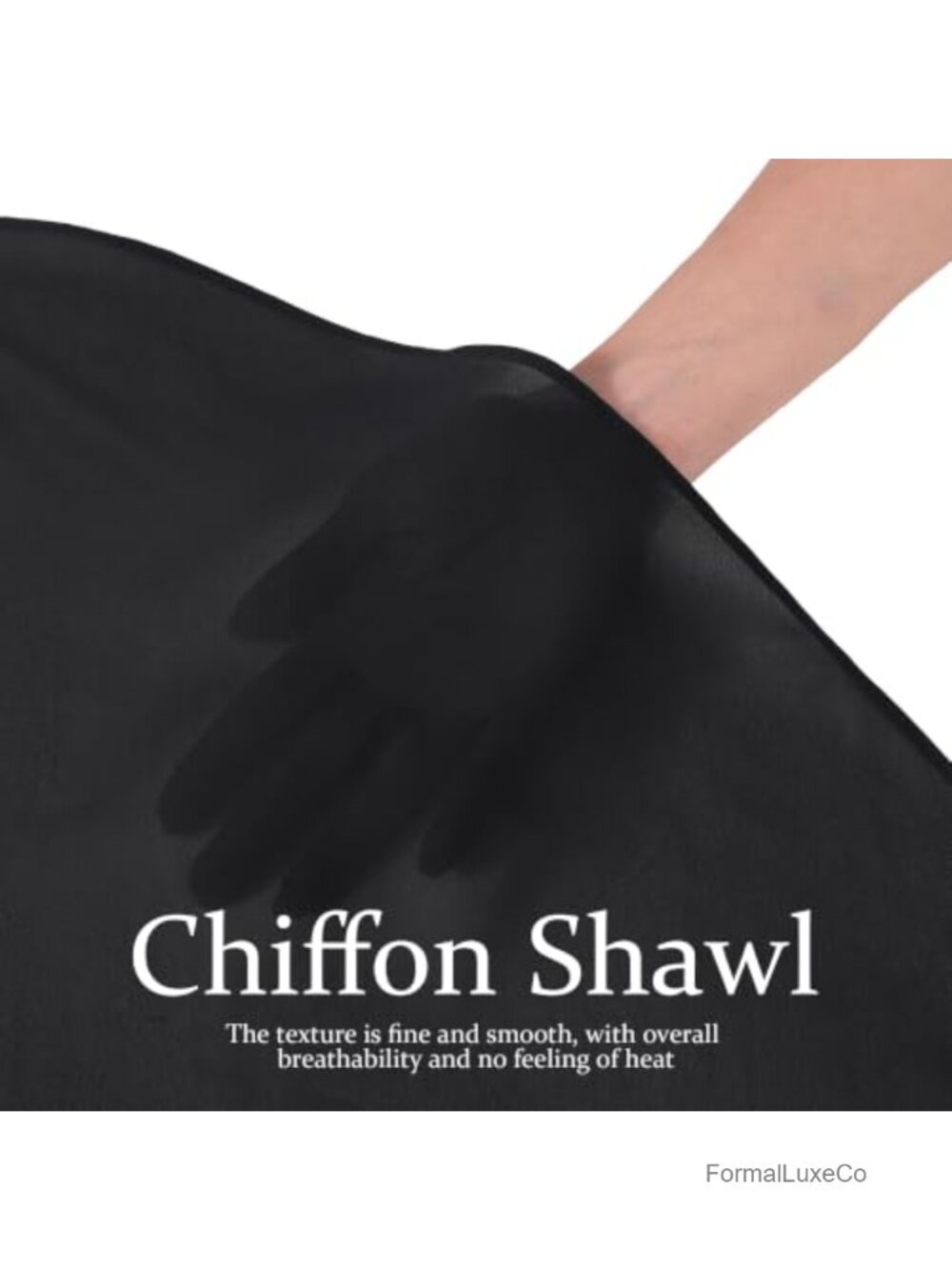 Silky Chiffon Shawl Wrap Evening Wedding Capelet Cover Up - Picture 3 of 5